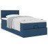 Cama otomana con colchón azul 90x200 cm