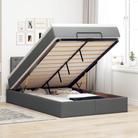 Cama otomana con colchón gris oscuro 120x200 cm