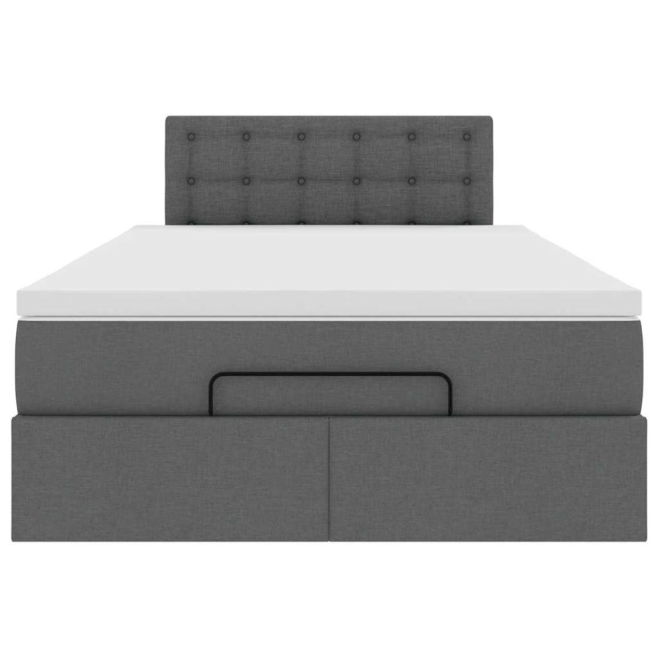 Cama otomana con colchón gris oscuro 120x200 cm