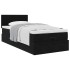 Estructura cama otomana colchón terciopelo negro 90x200