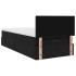 Estructura cama otomana colchón terciopelo negro 90x200