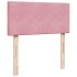 Estructura de cama otomana colchón terciopelo rosa