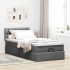 Estructura cama otomana colchón tela gris