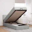 Estructura cama otomana colchón terciopelo gris claro 100x200cm