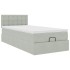 Estructura cama otomana colchón terciopelo gris claro