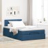 Cama otomana con colchón tela azul 120x200
