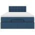 Cama otomana con colchón tela azul 120x200