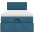 Estructura de cama otomana con colchón terciopelo azul