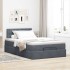 Estructura cama otomana colchón terciopelo gris