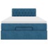 Estructura de cama otomana colchón terciopelo azul