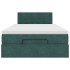 Estructura cama otomana colchón terciopelo verde