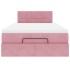 Estructura de cama otomana colchón terciopelo rosa