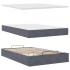 Estructura cama otomana colchón terciopelo gris