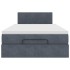 Estructura cama otomana colchón terciopelo gris