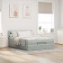 Estructura cama otomana colchón terciopelo gris claro