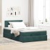 Estructura cama otomana colchón terciopelo verde