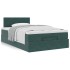 Estructura cama otomana colchón terciopelo verde