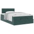 Estructura cama otomana colchón terciopelo verde