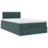 Estructura cama otomana colchón terciopelo verde