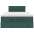 Estructura cama otomana colchón terciopelo verde