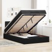 Cama otomana con colchón 120x190 cm terciopelo negro