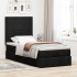 Estructura cama otomana colchón tela negra 90x190