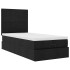 Estructura cama otomana colchón tela negra 90x190