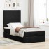 Cama otomana con colchón tela negra 100x200