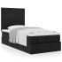 Cama otomana con colchón tela negra 100x200