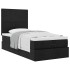 Cama otomana con colchón tela negra 100x200
