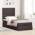 Cama otomana con colchón marrón oscuro 100x200 cm