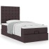 Cama otomana con colchón marrón oscuro 100x200 cm