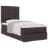 Cama otomana con colchón marrón oscuro 100x200 cm
