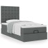 Cama otomana con colchón gris oscuro 90x200 cm