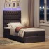Estructura cama otomana colchón tela marrón oscuro 90x190