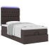 Estructura cama otomana colchón tela marrón oscuro 90x190