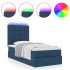 Cama otomana con colchón y luces LED azul 90x200 cm