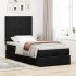 Estructura de cama otomana con colchón tela negra