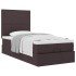 Cama otomana con colchón marrón oscuro 90x200 cm