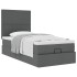 Cama otomana con colchón gris oscuro 90x200 cm