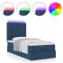 Cama otomana con colchón y luces LED azul 100x200 cm