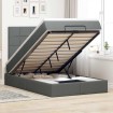 Estructura cama otomana colchón tela gris oscuro 120x200cm