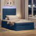 Estructura de cama otomana con colchón tela azul