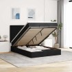 Estructura cama otomana colchón tela negra 140x190 cm