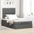 Estructura cama otomana colchón tela gris oscuro