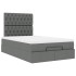 Estructura cama otomana colchón tela gris oscuro