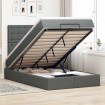 Estructura cama otomana colchón tela gris oscuro 120x200cm