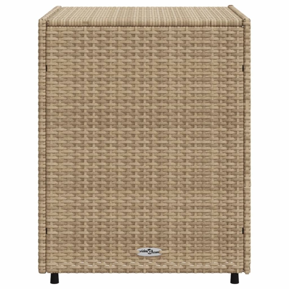 Armario de almacenaje de jardín ratán PE beige 55x59x69