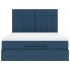 Estructura de cama otomana colchón tela azul pardo