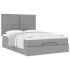 Estructura cama otomana con colchón tela gris claro 140x190